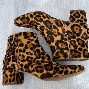 Madewell Jada Boot in Leopard calf hair, size 10